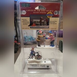 Lemax Catch of the Day Set With Battery Powered Campfire